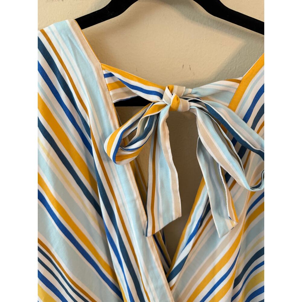 Eloquii Blue & Yellow Striped Dress Size Striped 16 - Picture 5 of 10